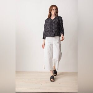 LIV BY HABITAT | Black Stripe Linen Blend Swing Jacket